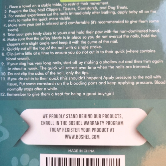 NAILS PRO BOSHEL Groomer Pet Clippers Rated #1 Easy to Use Dog Cat Paws Claw NIB - Picture 5 of 11